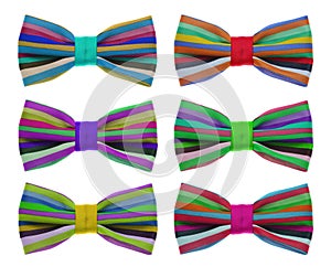 Bow tie with color rainbow strip.