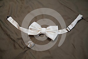 Bow tie and cufflinks