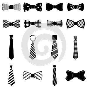 Bow tie icons set