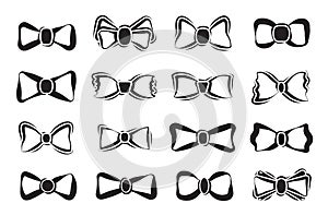 Bow tie or neck tie simple vector icon isolated on white