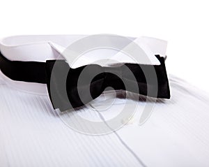 A bow tie and Tuxedo shirt