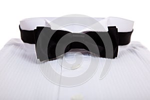 A bow tie and Tuxedo shirt