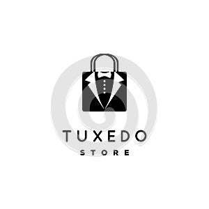 Bow Tie Tuxedo Suit Gentleman Fashion Tailor Clothes Store Shop Logo Design