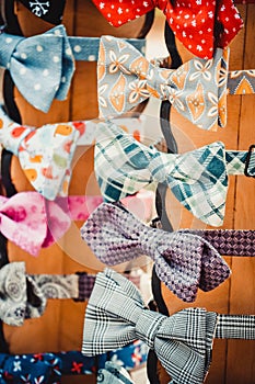 Bow ties many different vertical photos