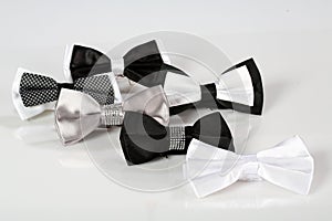 Bow ties on white background