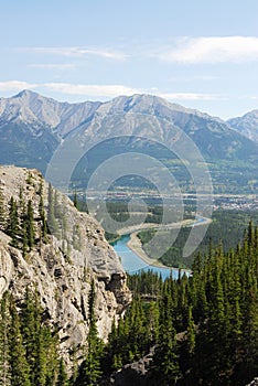 Bow valley and mountains photo