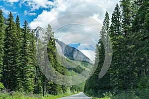 Bow Valley Parkway in Banff National Park during summer in Canada photo