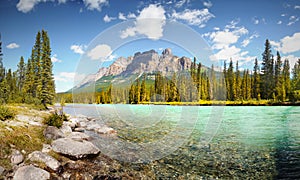 Bow Valley Parkway, Bow River, Castle Mountain,