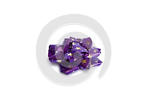 Violet Bow on the white