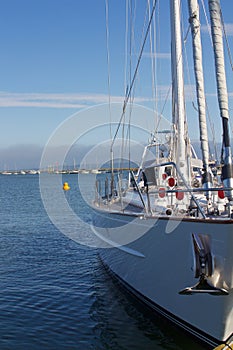 Bow of Yacht Moored