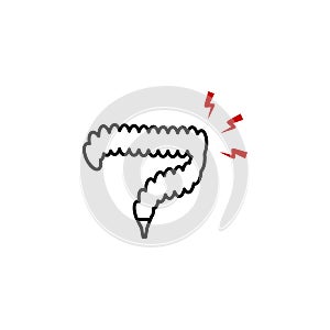 bowel pain icon. Element of human body pain for mobile concept and web apps illustration. Thin line icon for website design and de