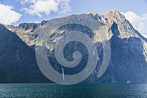 Bowen Falls. Milford Sound. Fiordland national park, South island, New Zealand