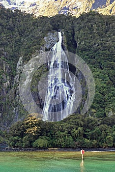 Bowen Falls, tallest waterfall in Milford Sound