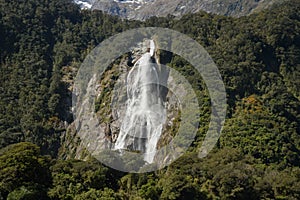 Bowen waterfall Milford Sound