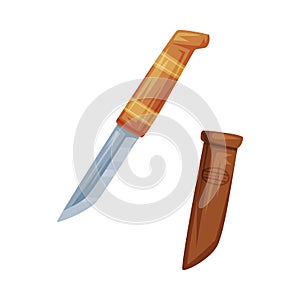 Bowie Knife as Finland Symbol and Attribute Vector Illustration