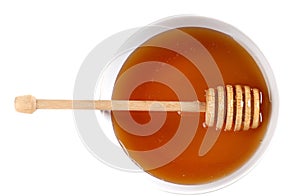 Bowl of amber honey