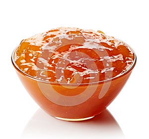Bowl of apricot jam photo