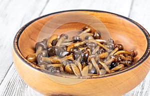 Bowl of beach mushrooms