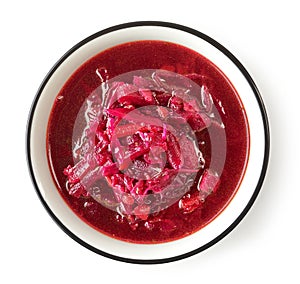 Bowl of beet root soup borsch