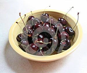 Bowl of black cherries