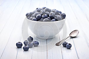 Bowl Blueberries Healthy Fruit Background