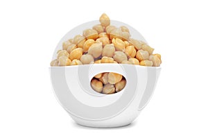 A bowl with boiled chickpeas