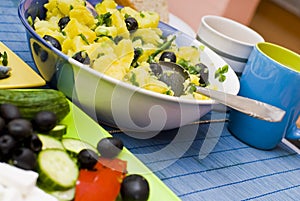 Bowl of boiled potatoes