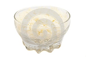 bowl of boiled rice isolated on white background