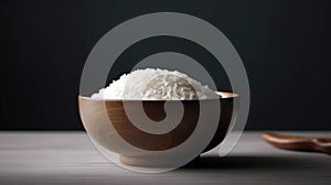 bowl of boiled rice isolated on white background