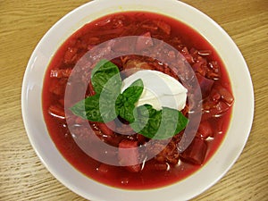 Bowl of borsch photo