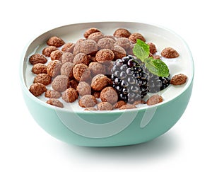 Bowl of breakfast cereal balls