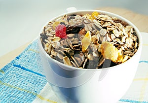 Bowl of breakfast cereals