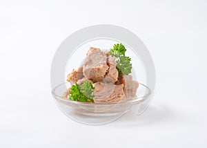 Bowl of canned tuna