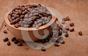 Bowl of cedar nuts