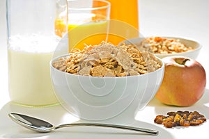 Bowl of cereal with raisins