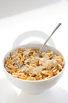 Bowl of cereal with raisins