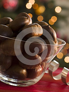 Bowl of Chestnuts in their Shells