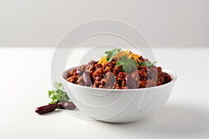 Bowl chili con carne food. Generate Ai