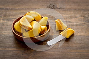 Bowl of Chinese New Year fortune cookies. Good luck concept