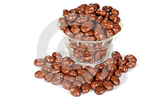 Bowl of chocolate covered raisins