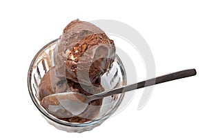 Bowl of chocolate ice cream