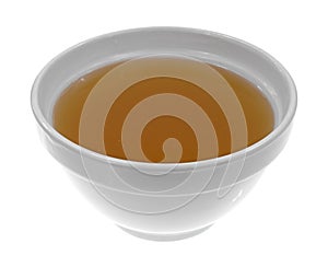 Bowl of clear chicken broth