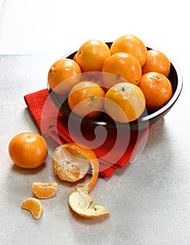 Bowl of clementine mandarin oranges