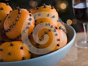 Bowl of Clove Studded Satsumas