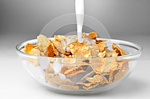 Bowl with corn flakes