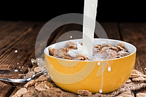 Bowl with Cornflakes and Milk