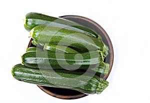 Bowl of courgettes