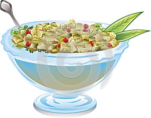 Bowl of cranberry stuffing