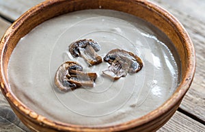 Bowl of creamy mushroom soup