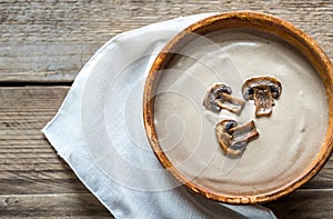 Bowl of creamy mushroom soup